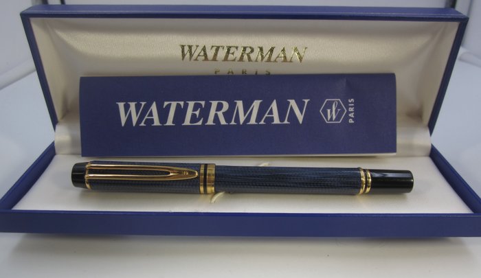 Pregiata Waterman 200 Man blu - Pennino 18ct - Francia  fine anni '90 - Fyldepen