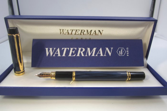 Pregiata Waterman 200 Man blu - Pennino 18ct - Francia  fine anni '90 - Fyldepen