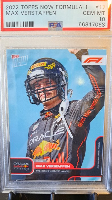 2022 Topps Now F1 Max Verstappen #17 PSA 10 Graded card