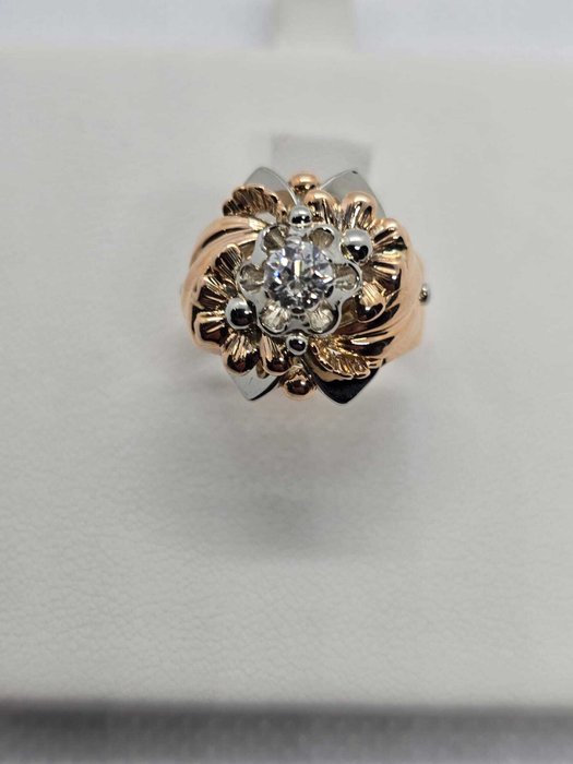 Ring - 18 kraat Hvidguld Rosaguld -  045ct tw Diamant (Natur)