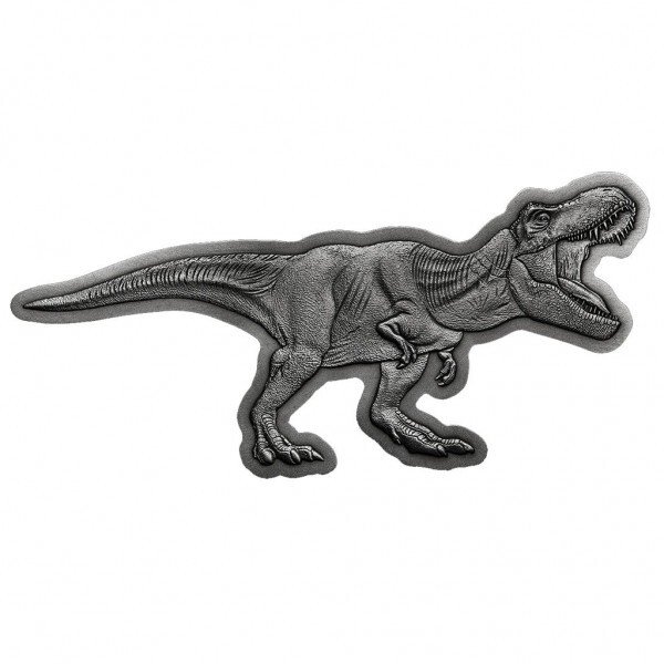 Niue 5 Dollars 2021 Jurassic World - T-Rex Antique Finish - Shaped Coin 2 Oz (999)