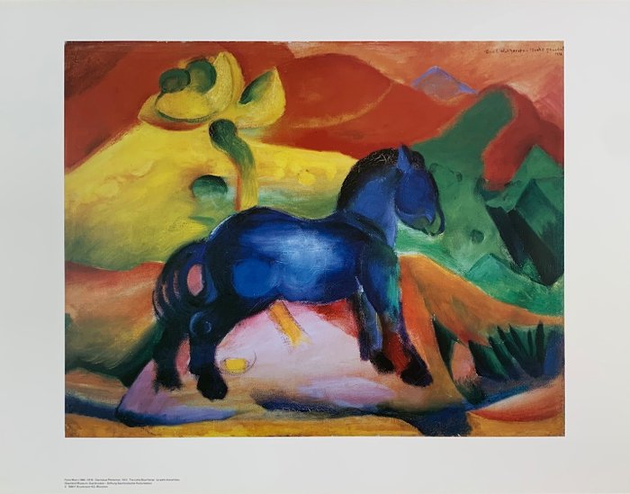 Franz Marc (1880-1916) - (after) - Blue Horse Pferd , 1912 - Artprint - 60 x 80 cm