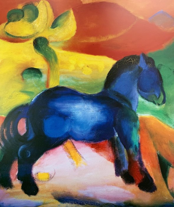 Franz Marc (1880-1916) - (after) - Blue Horse Pferd , 1912 - Artprint - 60 x 80 cm