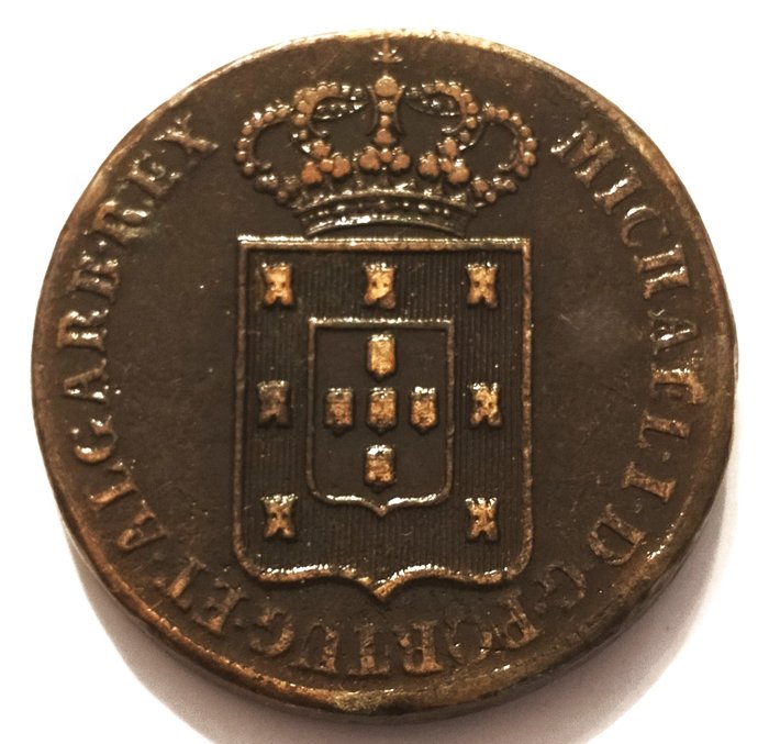 Portugal. D. Miguel I (1828-1834). Pataco - 40 Réis - 1828 - Bronze - Rara  (Ingen mindstepris)