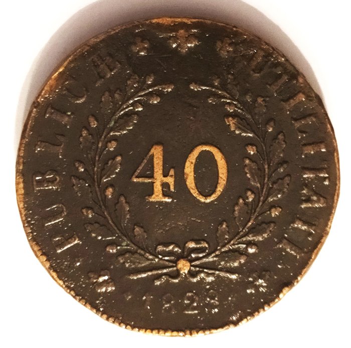 Portugal. D. Miguel I (1828-1834). Pataco - 40 Réis - 1828 - Bronze - Rara  (Ingen mindstepris)