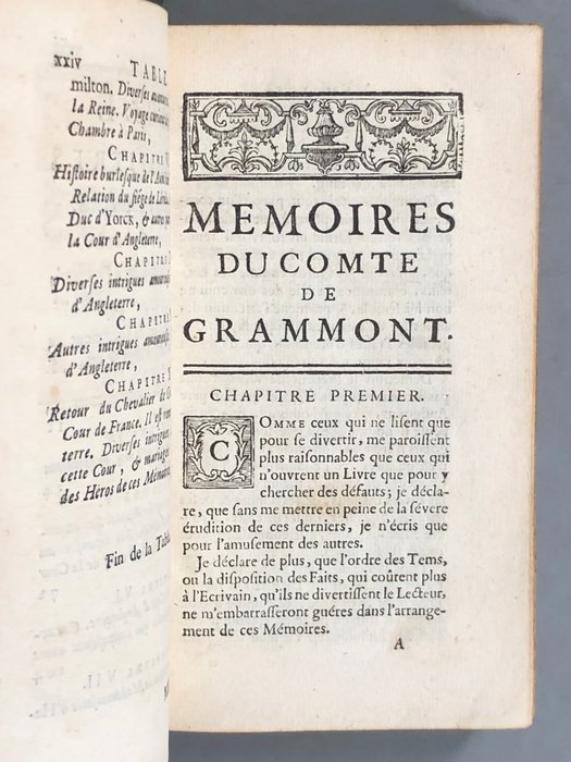 Antoine Hamilton - Mémoires du comte de Grammont - 1741