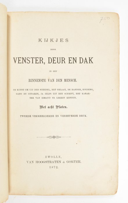 [Cranologie. Frenologie] - Kijkjes door venster, deur en dak in het binnenste van den mensch - 1872