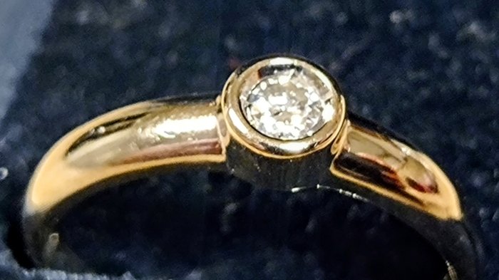 Ingen mindstepris - Ring - 14 karat Hvidguld -  0.08ct. tw. Diamant (Natur)