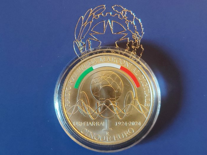 Italien. 5 Euro 2024 "Marconi"  (Ingen mindstepris)