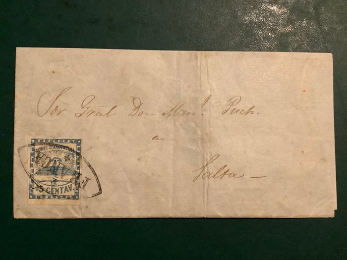 Argentina 1858 - 15 centav som enkelt porto på brev - Michel 3