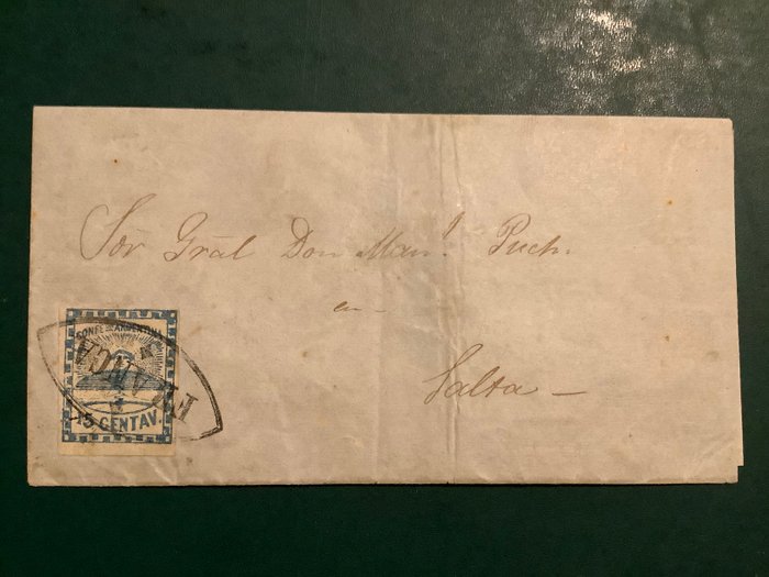 Argentina 1858 - 15 centav som enkelt porto på brev - Michel 3