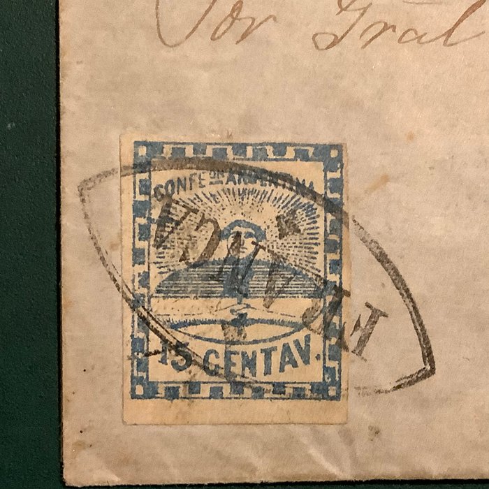 Argentina 1858 - 15 centav som enkelt porto på brev - Michel 3