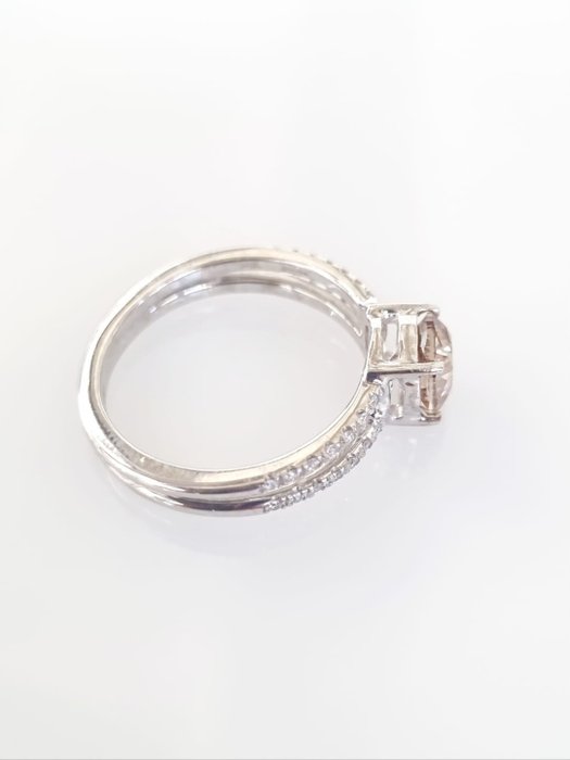 Forlovelsesring - 18 kraat Hvidguld -  1.18ct. tw. Brun Diamant (Naturfarvet)