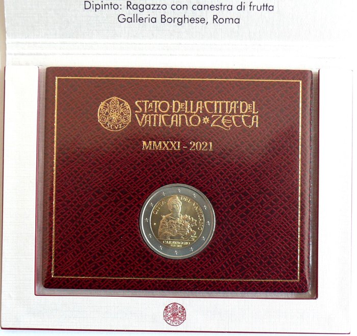 Vatikanstaten. 2 Euro 2021/2023 "Caravaggio" + "Perugino" (2 coins)  (Ingen mindstepris)