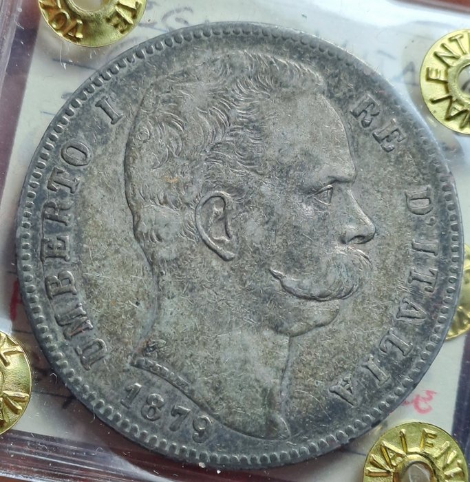 Italien, Kongeriget Italien. Umberto I di Savoia (1878-1900). 5 Lire 1879  (Ingen mindstepris)