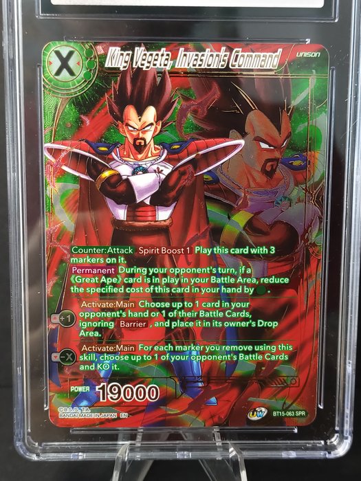 Dragon Ball Super Graded card - BT15 - King Vegeta Invasions Command SPR - CGC 10