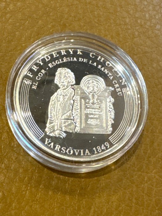 Andorra. 10 Diners 2009 Frédéric Chopin - Varsovia - 25g, Proof  (Ingen mindstepris)