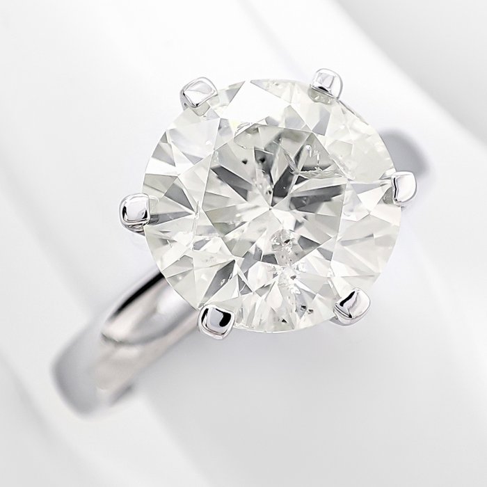 Ring - 14 karat Gulguld -  3.07ct. tw. Diamant (Natur)