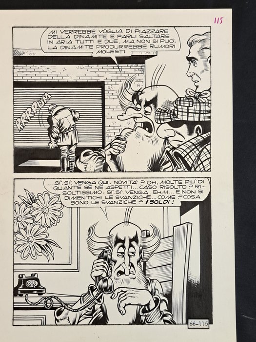 Magnus  Bunker - 1 Original page - Alan Ford - "Una Losca Vicenda" - 1974