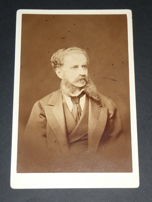 Emilio Visconti-Venosta - Superbe photographie originale dédicacée à l'imprimeur Henri Fournier - 1877