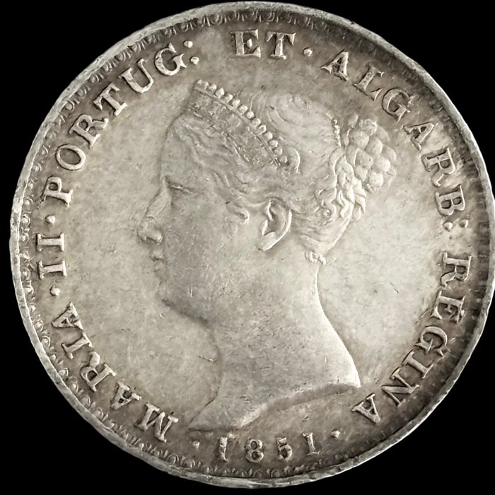 Portugal D Maria II (1834-1853) 500 Reis - 1851 - (S38-006)  (Ingen mindstepris)