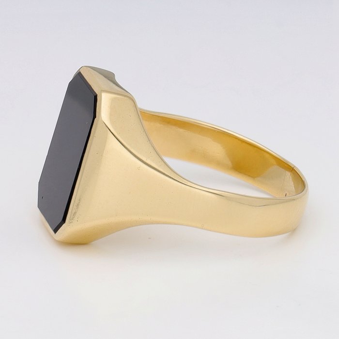 Ring - 14 karat Gulguld Onyx