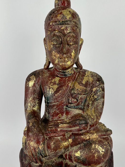 Stor statue 48 cm af Crowned Buddha Birma - Myanmar  (Ingen mindstepris)