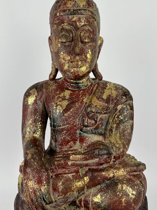 Stor statue 48 cm af Crowned Buddha Birma - Myanmar  (Ingen mindstepris)