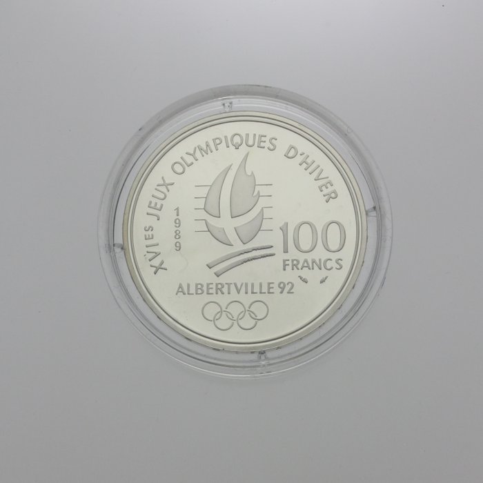 Frankrig. 100 Francs 1989 "Jeux Olympiques d'hiver", Proof  (Ingen mindstepris)