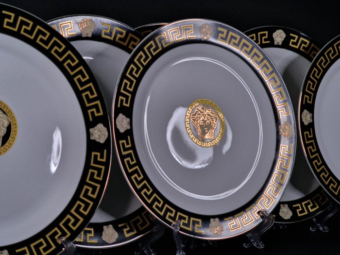 Da Vinci Collection .999 (24kt gold) - Middagssæt (6) - Nero Limited Edition - Porcelæn