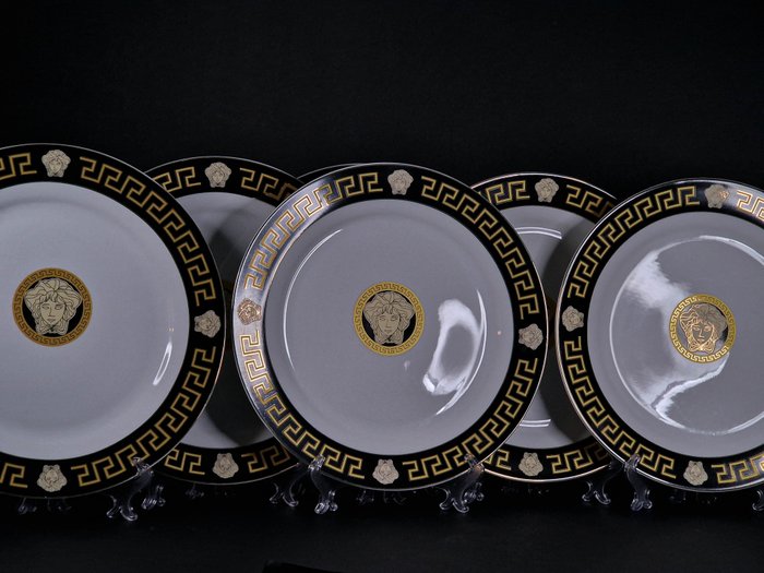 Da Vinci Collection .999 (24kt gold) - Middagssæt (6) - Nero Limited Edition - Porcelæn