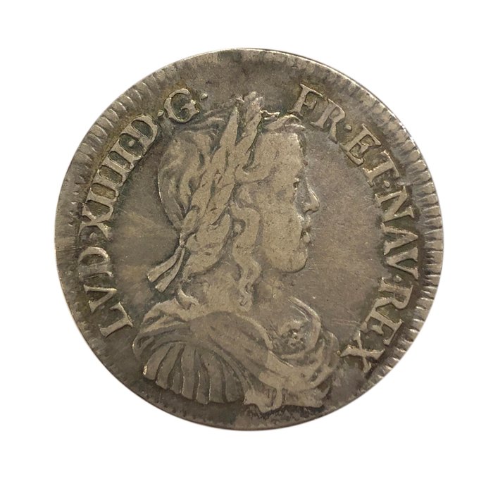 Frankrig Ludvig 14 (1643-1715) 1/2 Écu 1649  (Ingen mindstepris)