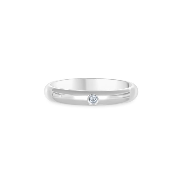 Ring - 18 kraat Hvidguld -  0.02ct. tw. Diamant (Natur)