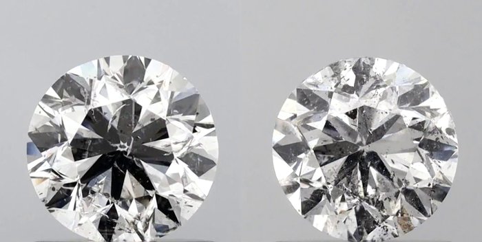 2 pcs Diamant  (Natur)  - 1.80 ct - Rund - F - SI2 - International Gemological Institute (IGI) - *Matchende par*