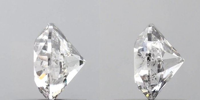 2 pcs Diamant  (Natur)  - 1.80 ct - Rund - F - SI2 - International Gemological Institute (IGI) - *Matchende par*