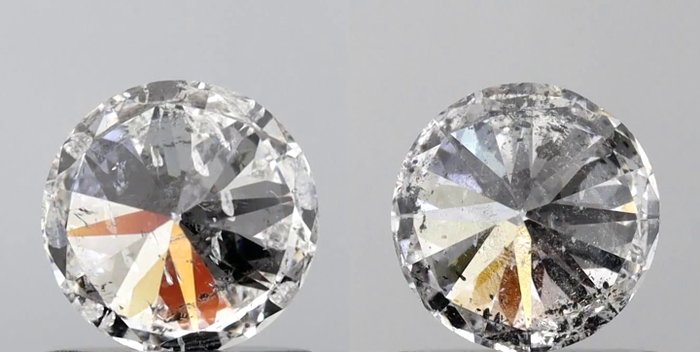 2 pcs Diamant  (Natur)  - 1.80 ct - Rund - F - SI2 - International Gemological Institute (IGI) - *Matchende par*