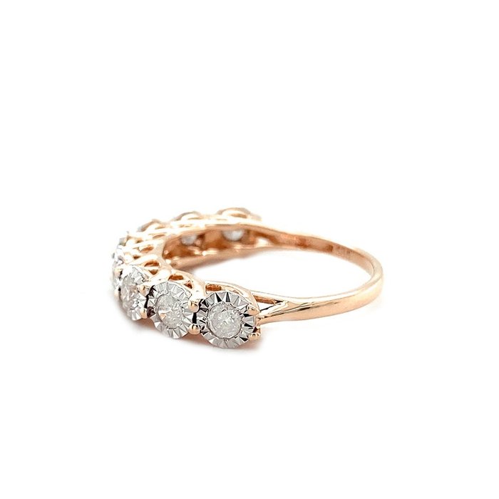 Ring - 14 karat Rosaguld -  0.60ct. tw. Diamant (Natur)