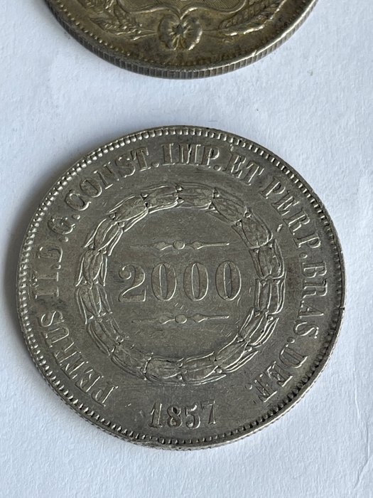 Brasilien Pedro II (1831-1889) 2000 Reis 1855/1857 (2 monedas)  (Ingen mindstepris)