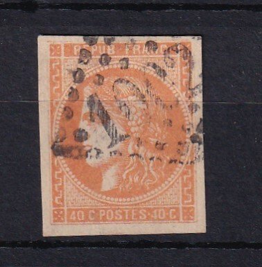 Frankrig 1870 - signerede kalve, superb Bordeaux 40c orange - Yvert n° 48