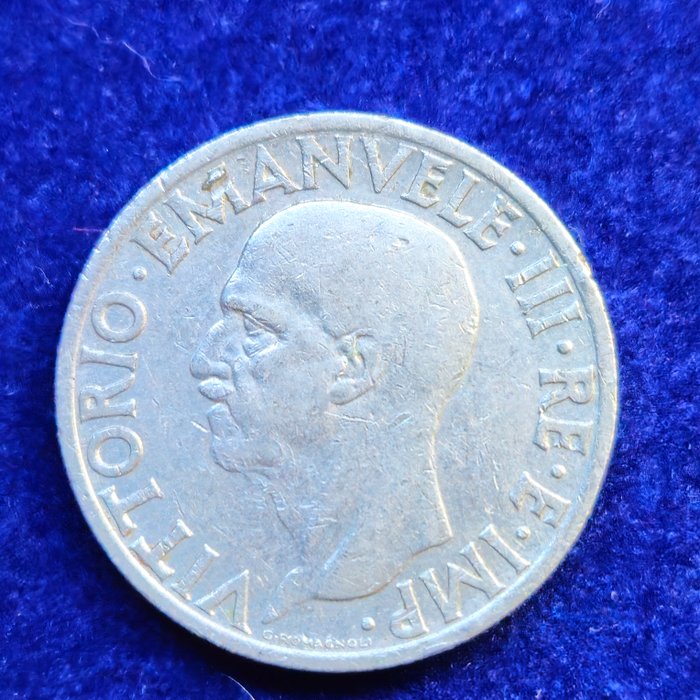 Italien, Kongerig Vittorio Emanuele III. 1 Lira / 2 Lire 1936 - Rare  (Ingen mindstepris)