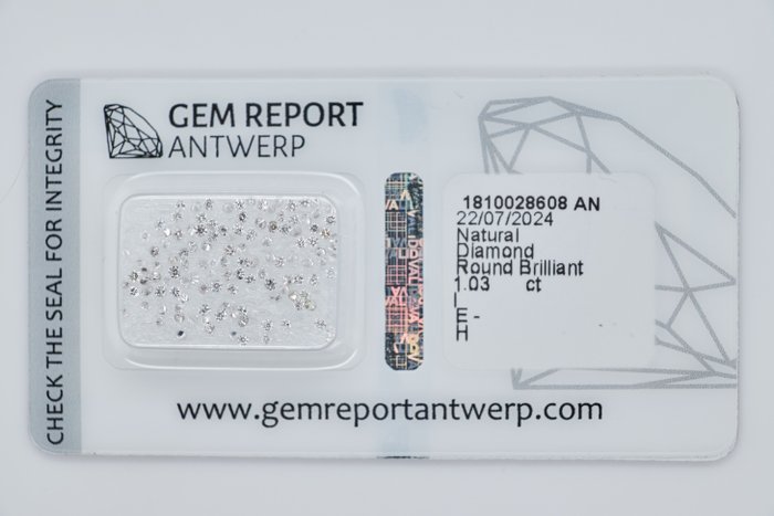 Ingen mindstepris - 1 pcs Diamant  (Natur)  - 103 ct - Rund - I1 I2 I3 - Gem Report Antwerp (GRA) - INGEN RESERVEPRIS