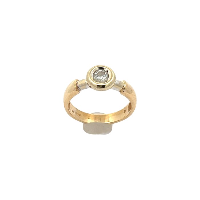 Ring - 14 karat Gulguld, Hvidguld -  0.25ct. tw. Diamant (Natur)