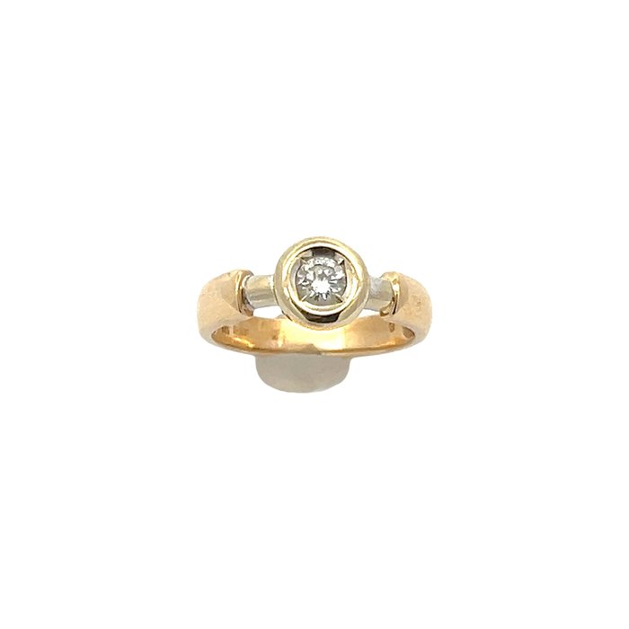 Ring - 14 karat Gulguld, Hvidguld -  0.25ct. tw. Diamant (Natur)