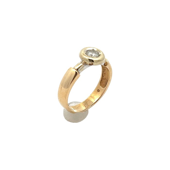 Ring - 14 karat Gulguld, Hvidguld -  0.25ct. tw. Diamant (Natur)