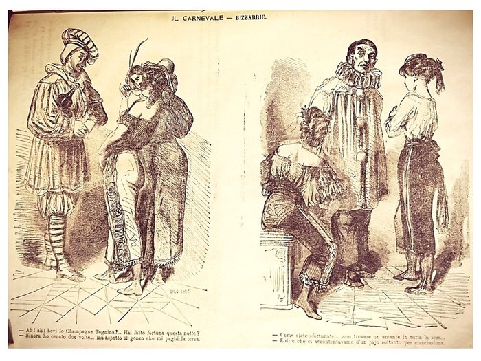 Anonimo - Lotto Ottocentesco di Opere di Umorismo e Caricature - 1866