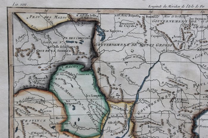 Sydamerika - Brasilien; Bonne / Raynal - Carte de la partie méridionale du Bresil (...) - 1780