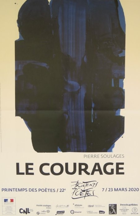 Pierre Soulages (after) - Affiche originale - Printemps des Poètes - 2020