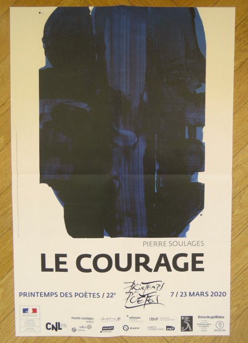 Pierre Soulages (after) - Affiche originale - Printemps des Poètes - 2020