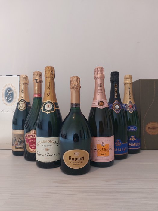 1 Botlle Champagne Ruinart Brut  1 Bottle Champagne Pommery Brut  1 Bottle Champagne Pommery Brut - Champagne - 7 Flaske (0,75L)