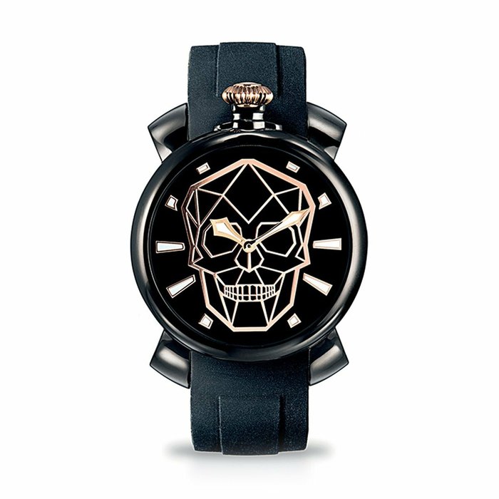 GaGà Milano - Ingen mindstepris - 5082BS01 - Mænd - Slim 46 Bionic Skull Collection Sort PVD - 5082BS01